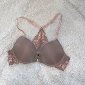 Adore Me Front Clasp Floral Lace Mauve Bra 34B